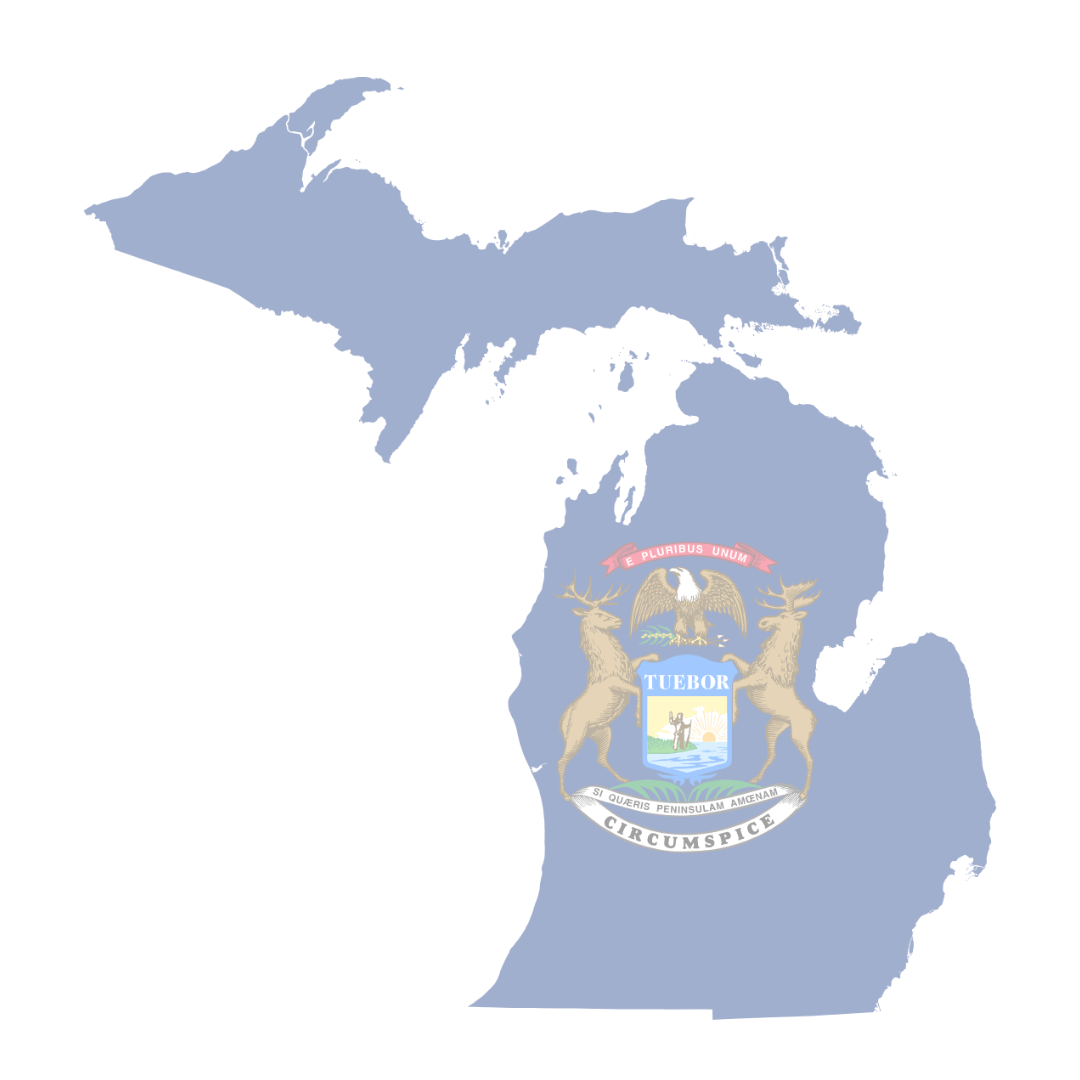 State of Michigan, semi-transparent