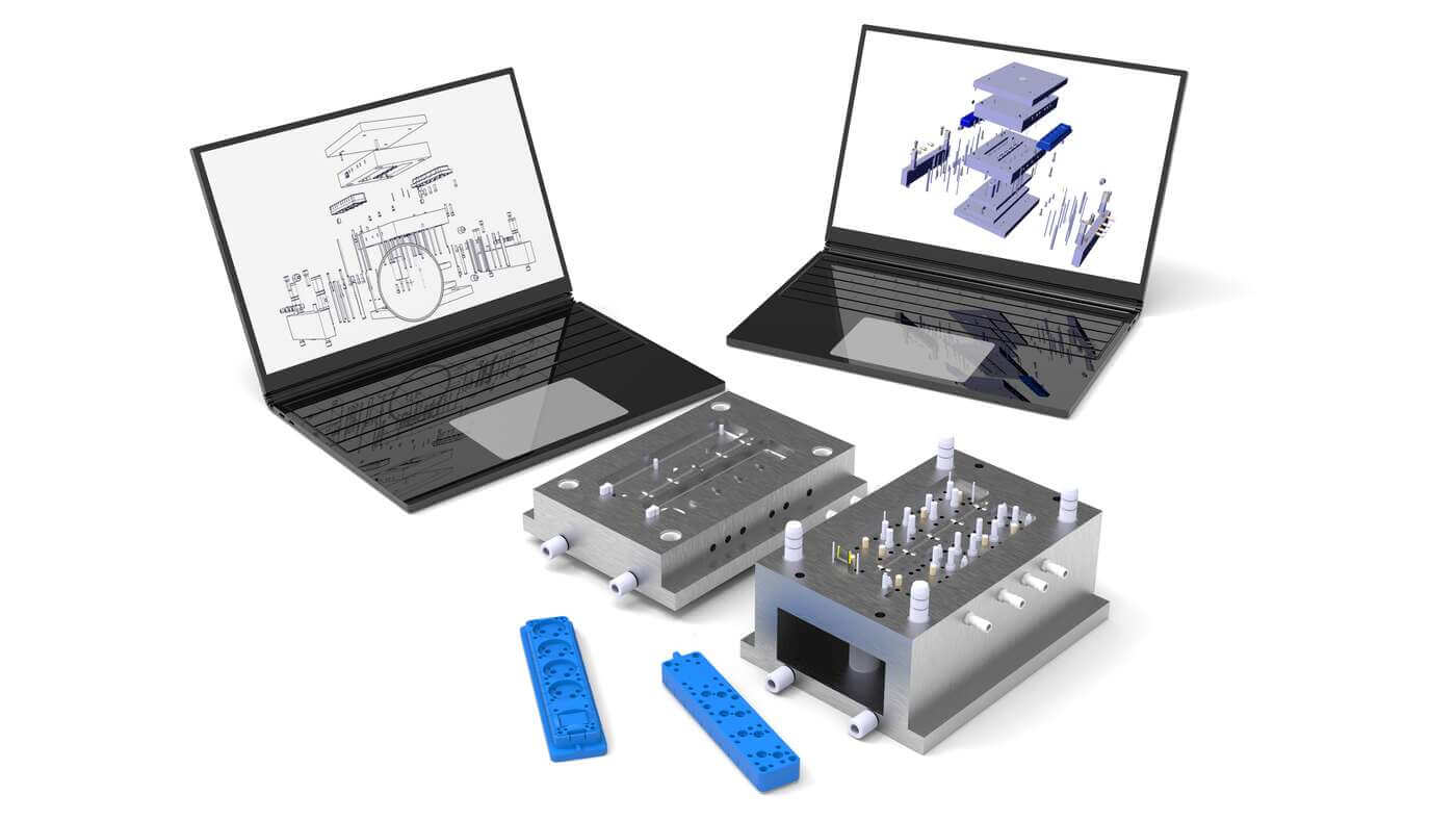 Design on laptop with prototype